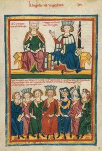 a3Codex Manesse Sängerkrieg auf der Wartburg