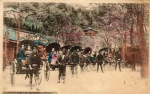 a3 kobe road geishas rickshaws