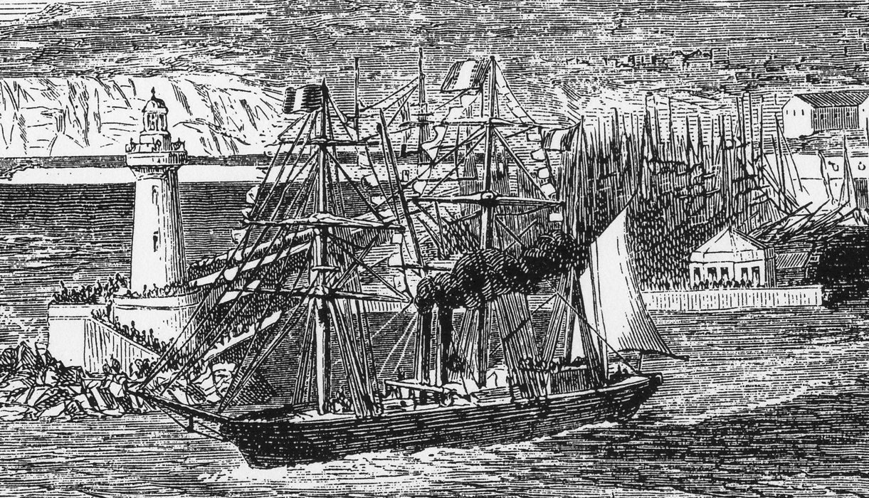Bateau à vapeur Marseille 1862