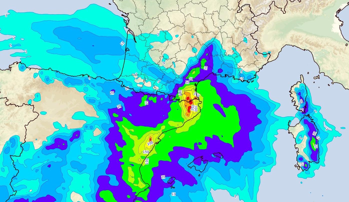 20200121 cumuls precip arpege en 3jours lundi18h jeudi18h