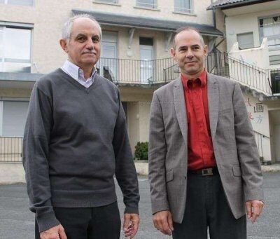 gerard caussimont a gauche prendra sa retraite le 1er septembre il passe le relais a la tete du college lycee saint joseph a pierre yves brignone ancien directeur de saint maur et montpensier a pau